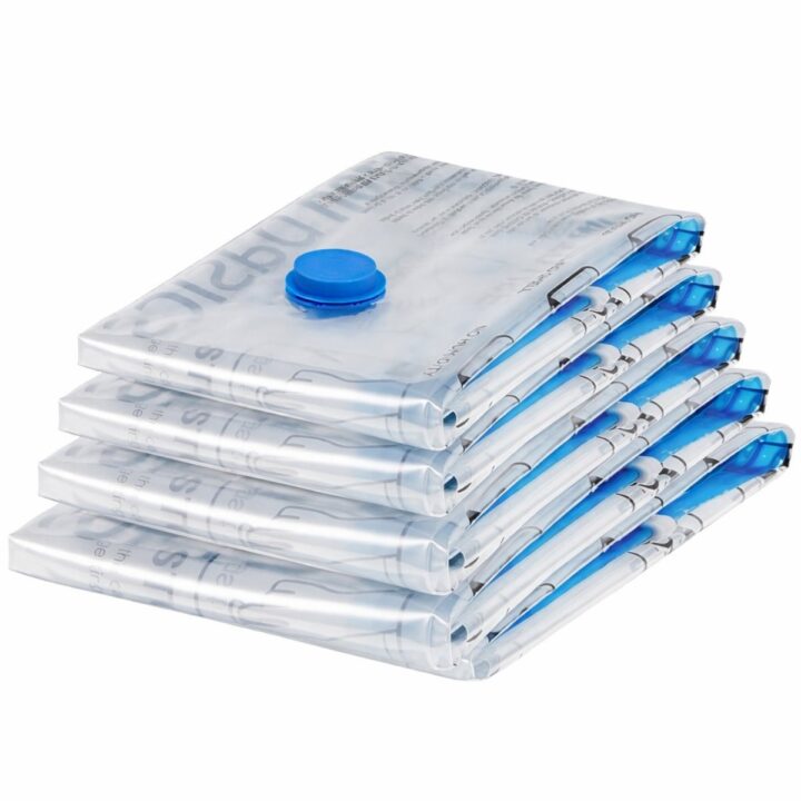 Vacuum compression storage bags with airtight valve and hand pump or electric pump option