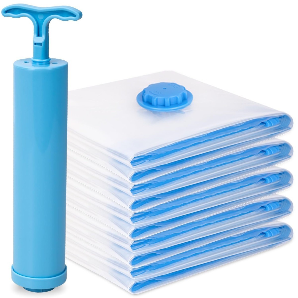 Vacuum Compression Zipper Storage Bags with Airtight Valve, Hand Pump and Electric Pump - Image 2