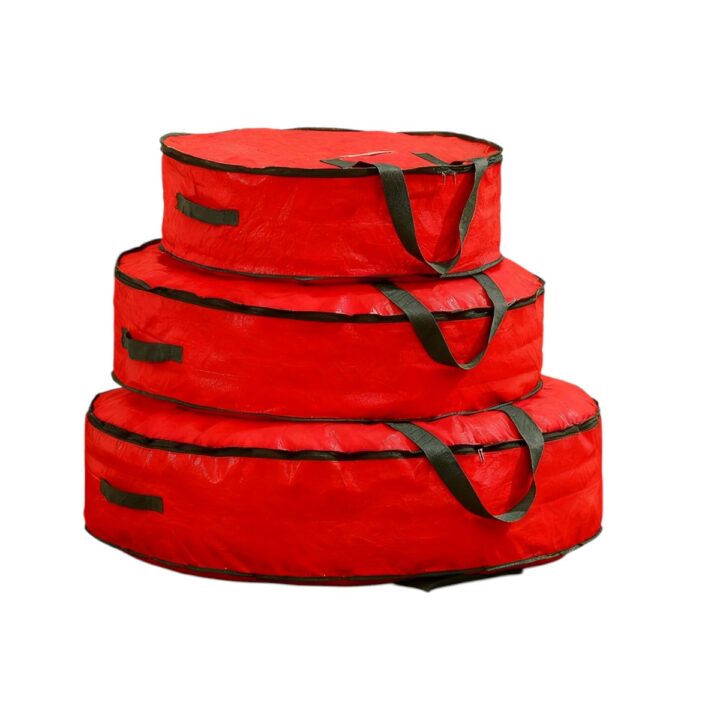 Waterproof Christmas wreath storage bag with handles and zipper