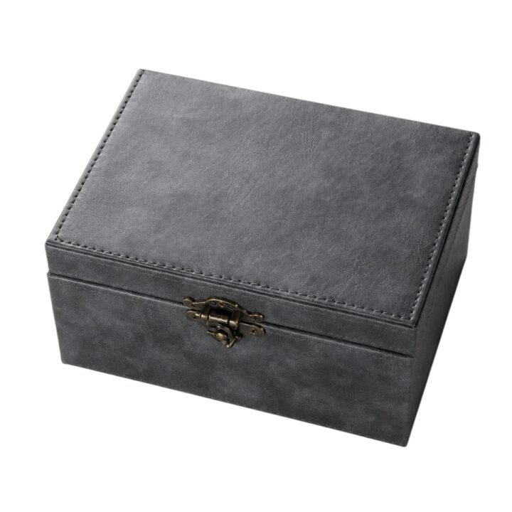 Black Faraday box for car keys with metal latch