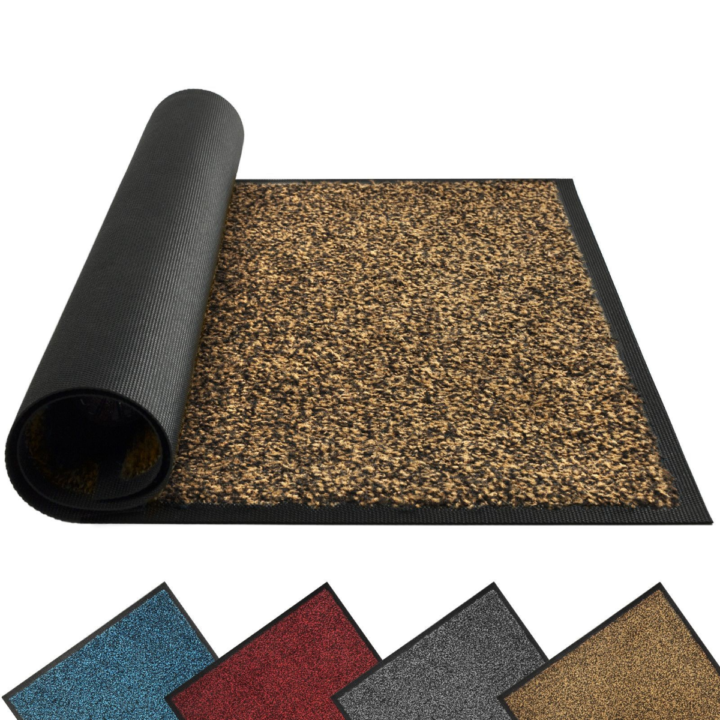 Thick plush absorbent bathroom mat with non-slip backing